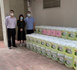 南大實(shí)業(yè)向番禺區(qū)應(yīng)急管理區(qū)，街道辦事處，公安局，交警大隊(duì)捐贈防疫消毒水